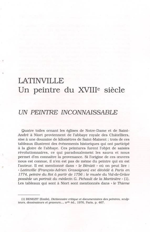 SHSDS : Latinville Un peintre du XVIIIème siècle Un peintre inconnaissable